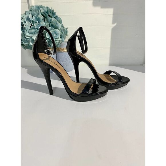 Michael Antonio Black Ankle Strap High Heels - Picture 3 of 9